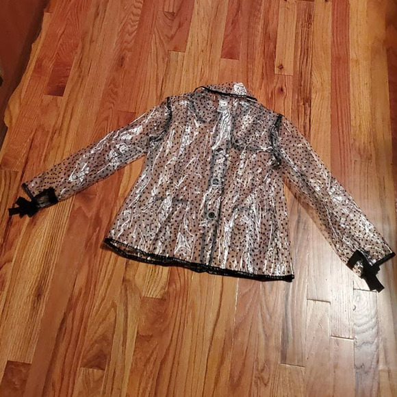 EUC! Milly Minis Resort 2013 Piped Polka Dot Polkadot Clear Raincoat - Picture 4 of 13